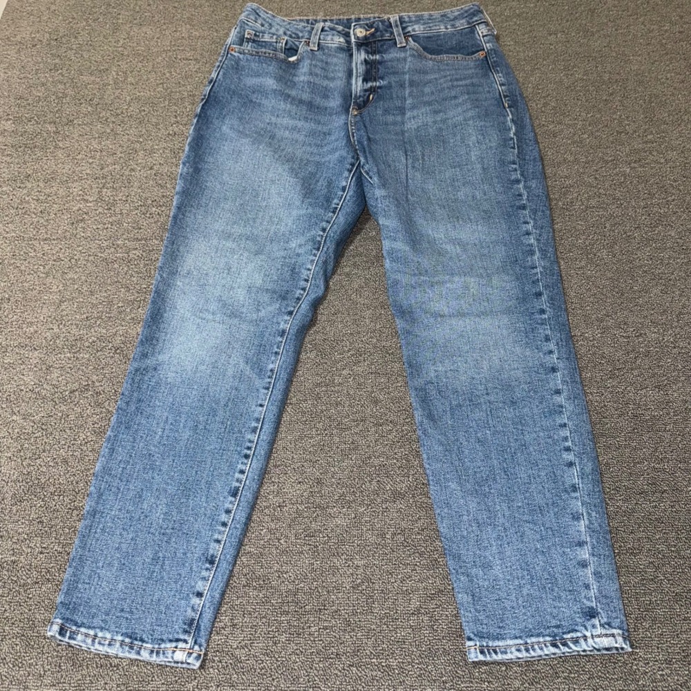 Old Navy OG Straight High Rise Secret Slim Pocket Jeans Medium Wash Blue Size 8